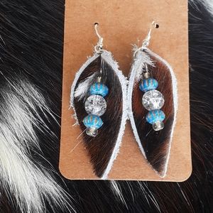 Handmade Cowhide and Sterling Silver Earri…